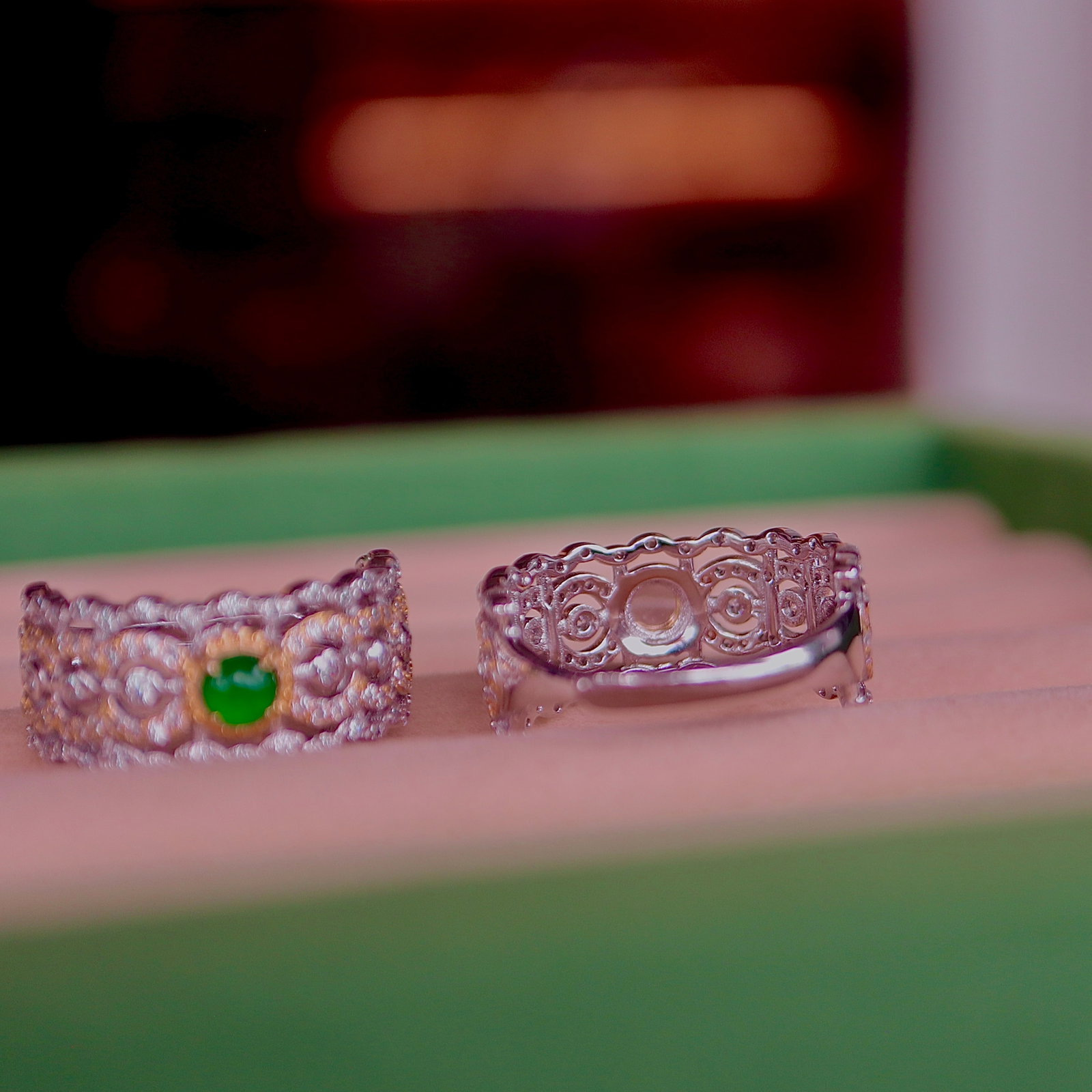 S925 Silver Natural Jadeite Ring - 2