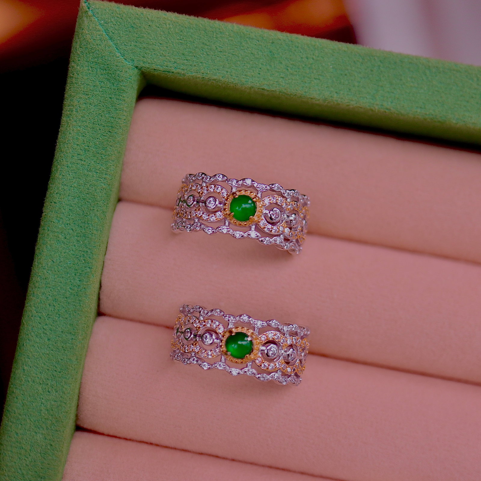 S925 Silver Natural Jadeite Ring - 4