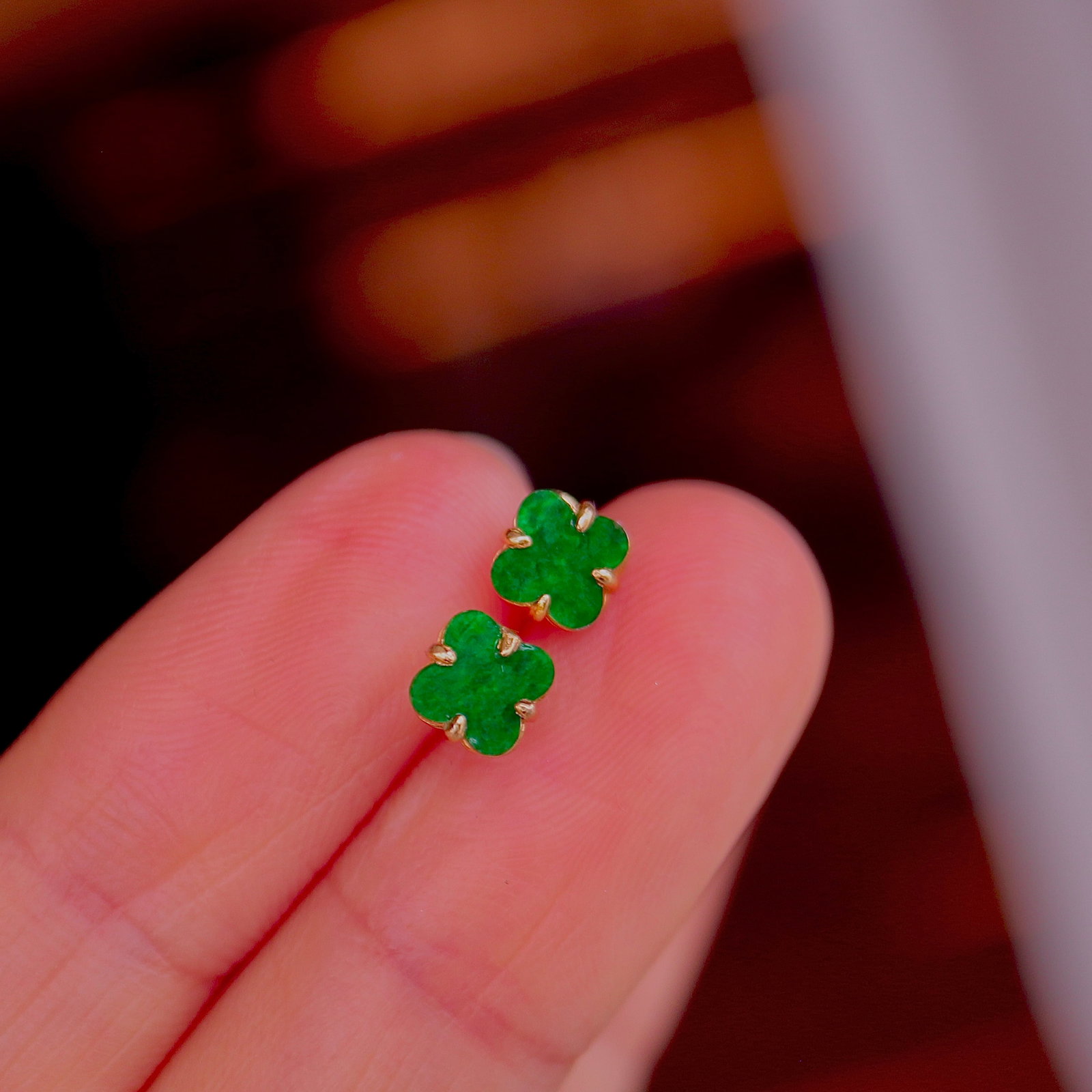 S925 Silver Natural Jade Earrings - 8