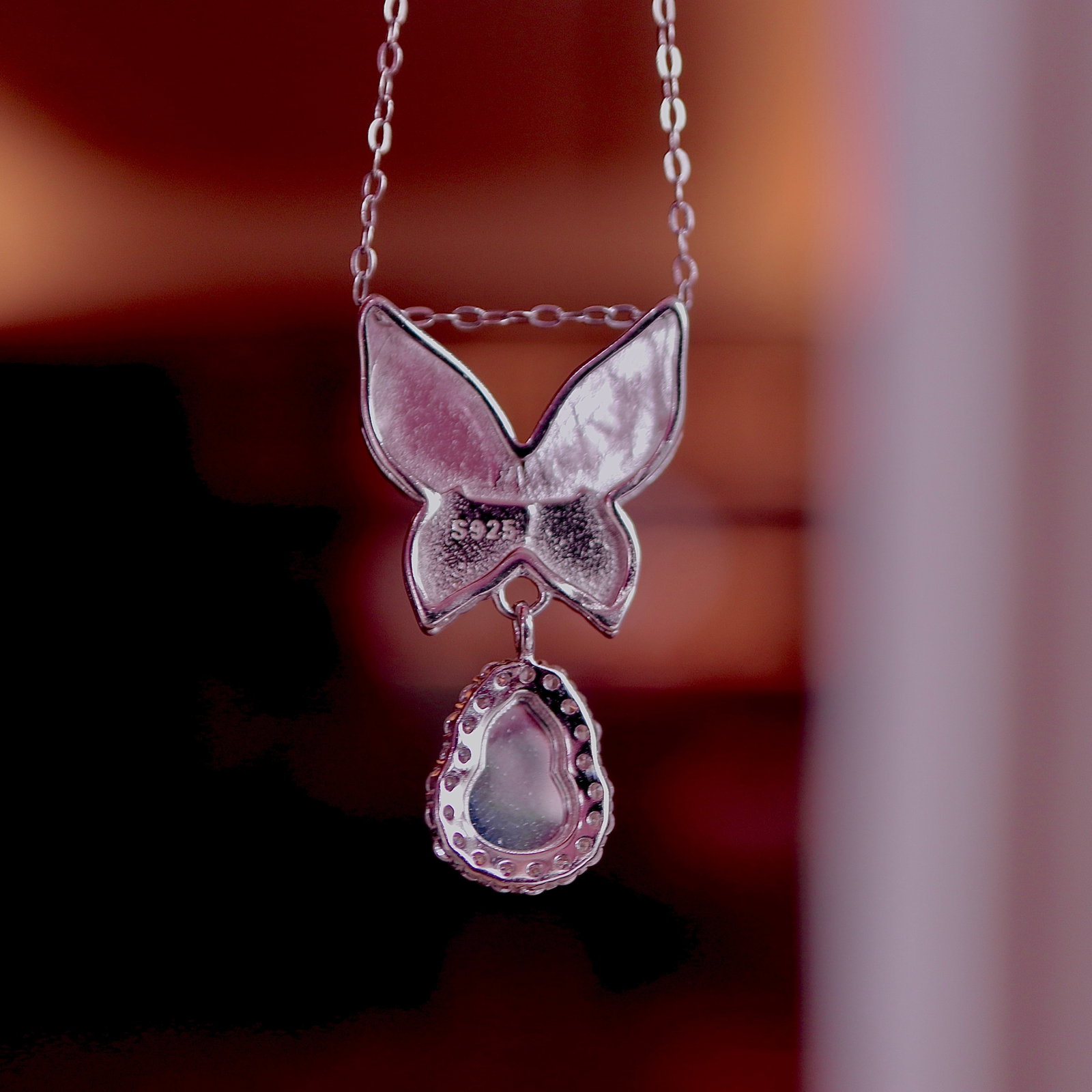S925 Silver Natural Type Butterfly Pendant - 6