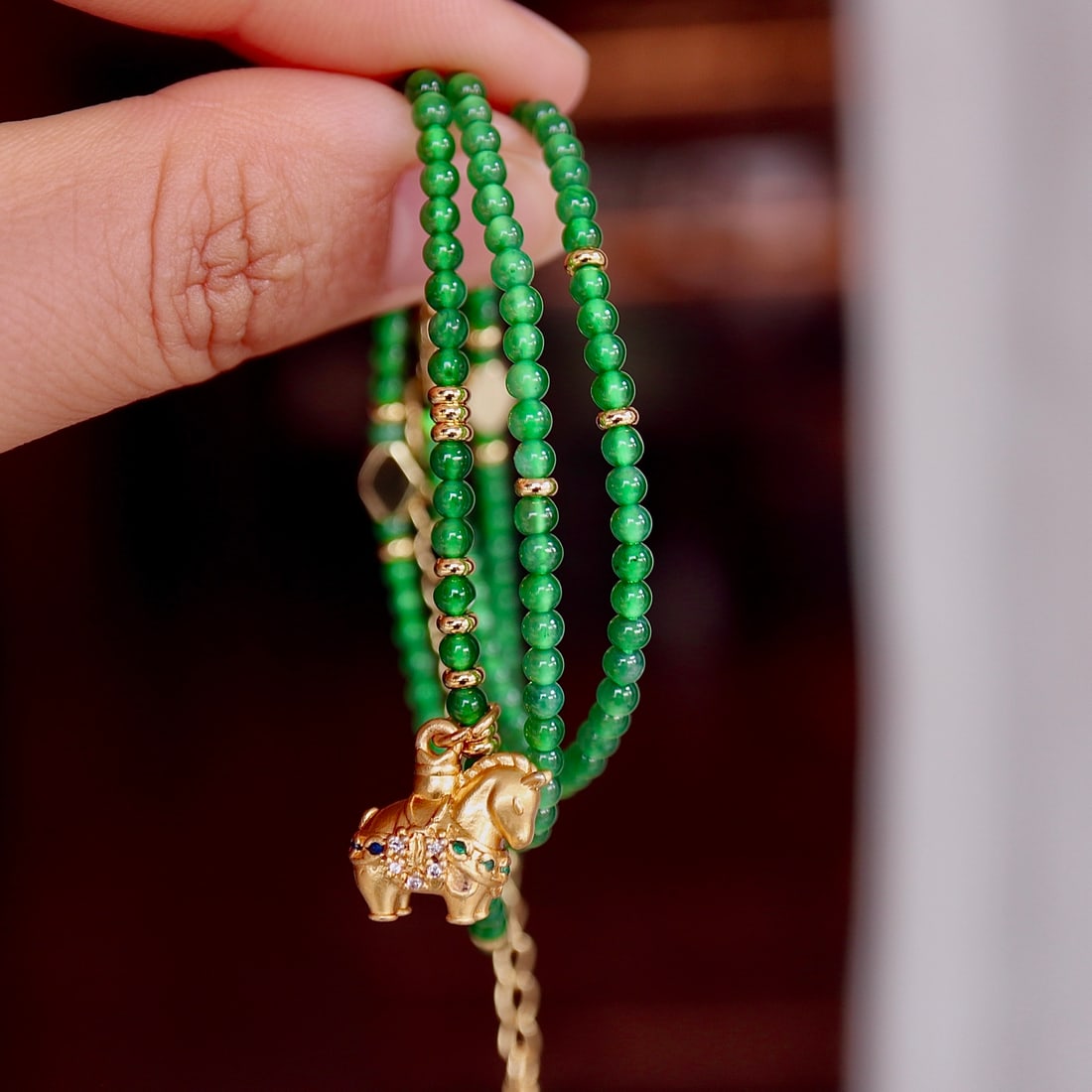 Natural Jade Bead Necklace - 3