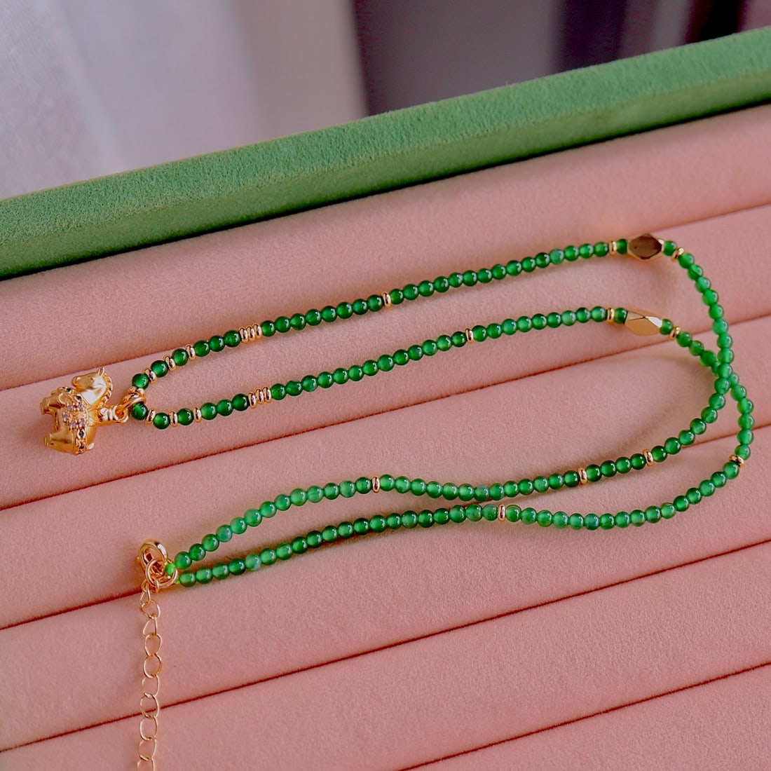 Natural Jade Bead Necklace - 9