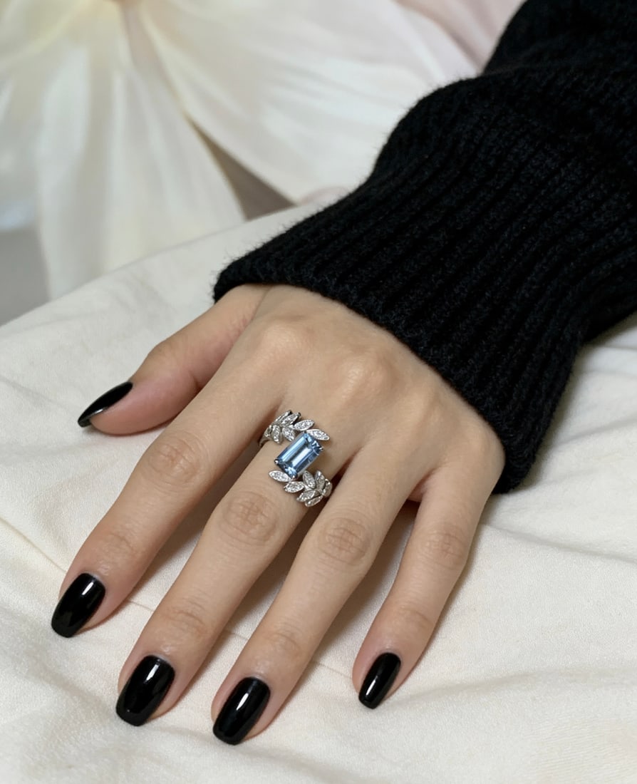 18K Gold Aquamarine Ring - 3