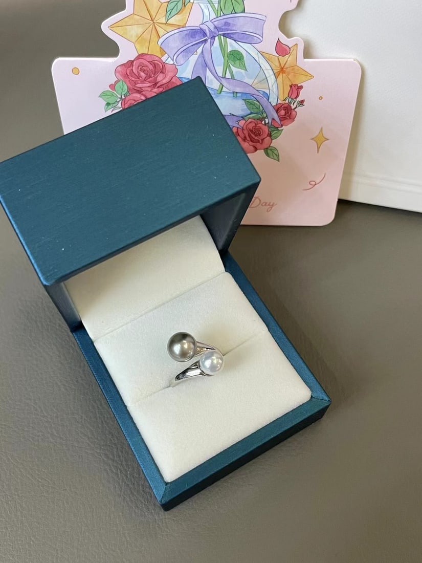 Sterling Silver Tahitian Pearl Ring - 4