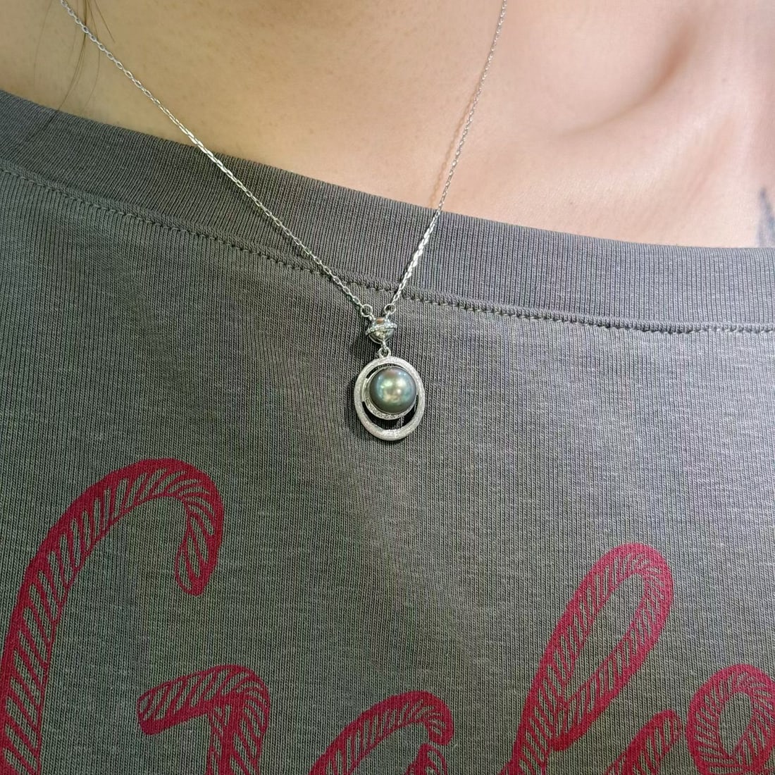 Sterling Silver Tahitian Pearl Pendant - 2
