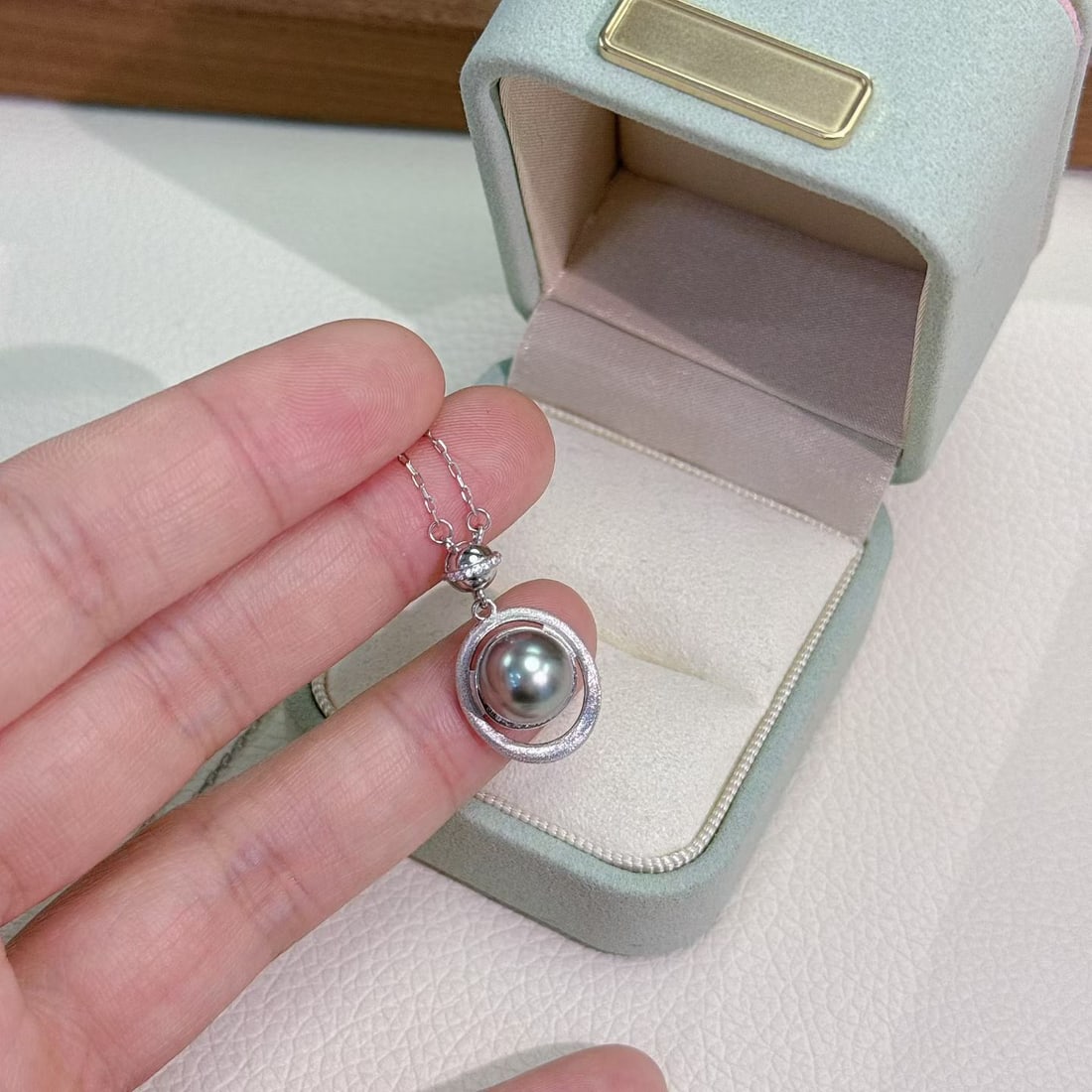 Sterling Silver Tahitian Pearl Pendant - 4