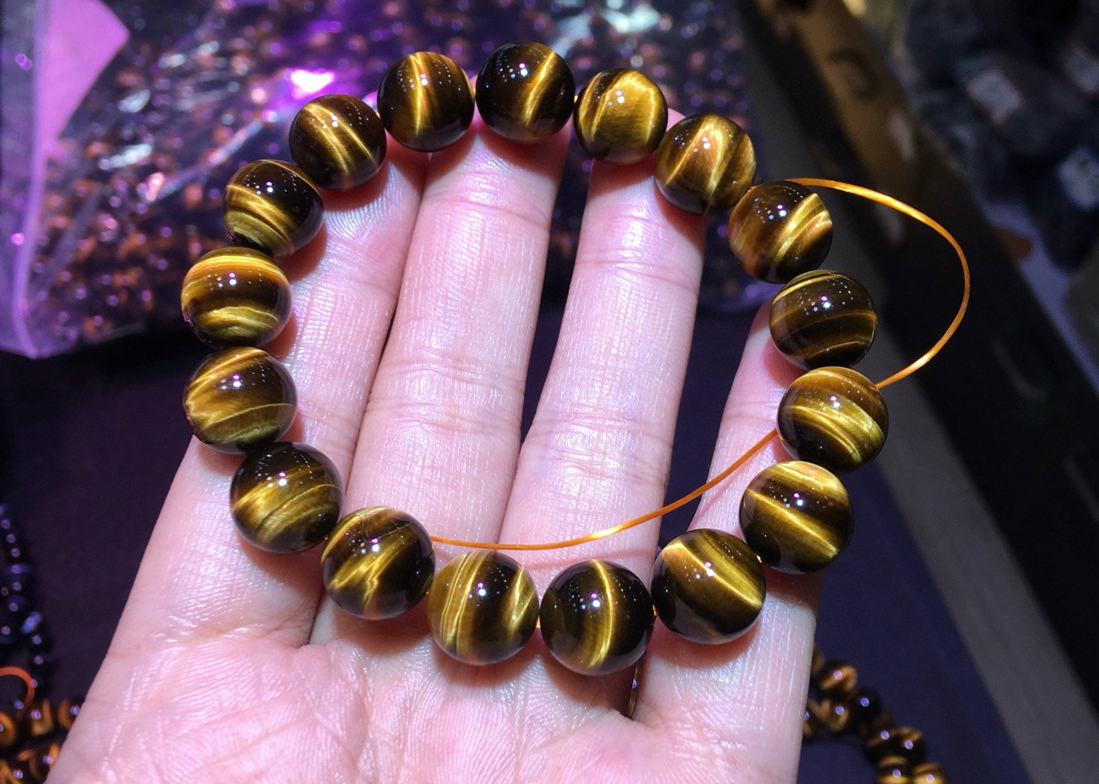 Natural Yellow Tiger Eye Bracelet - 3