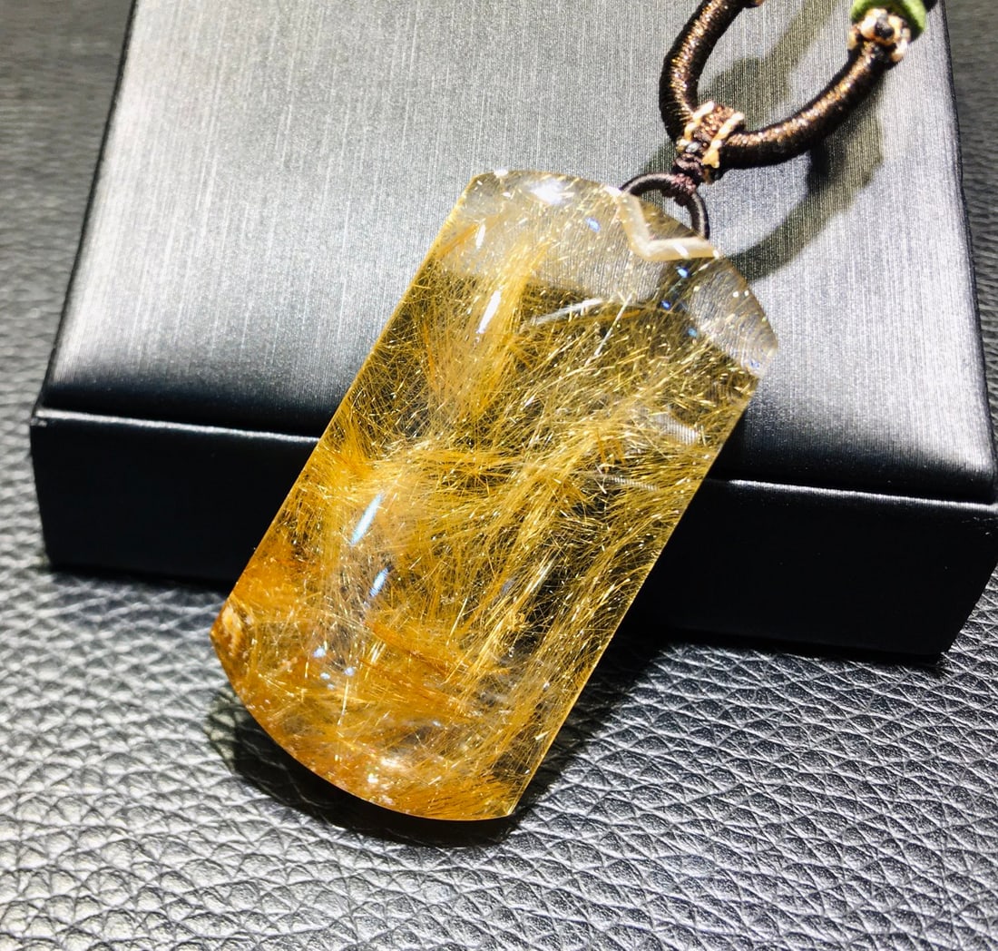 Natural Golden Rutilated Quartz Pendant - 4