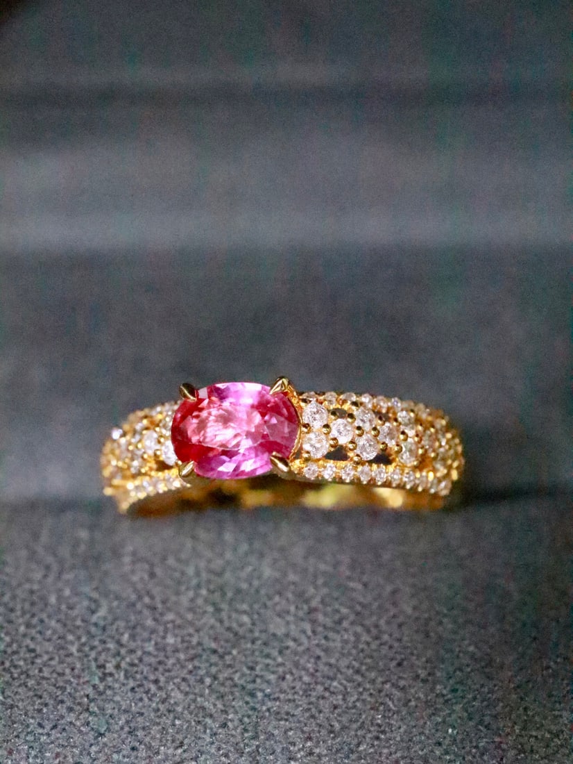 18K Gold Natural Unheated Ruby Ring - 2