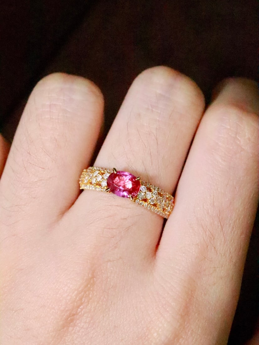 18K Gold Natural Unheated Ruby Ring - 5