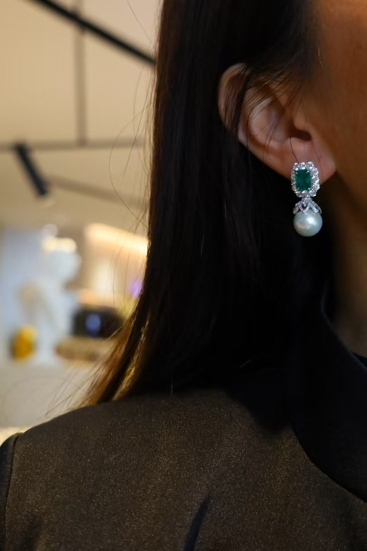 Sterling Silver Natural Edison Pearl Earrings - 6