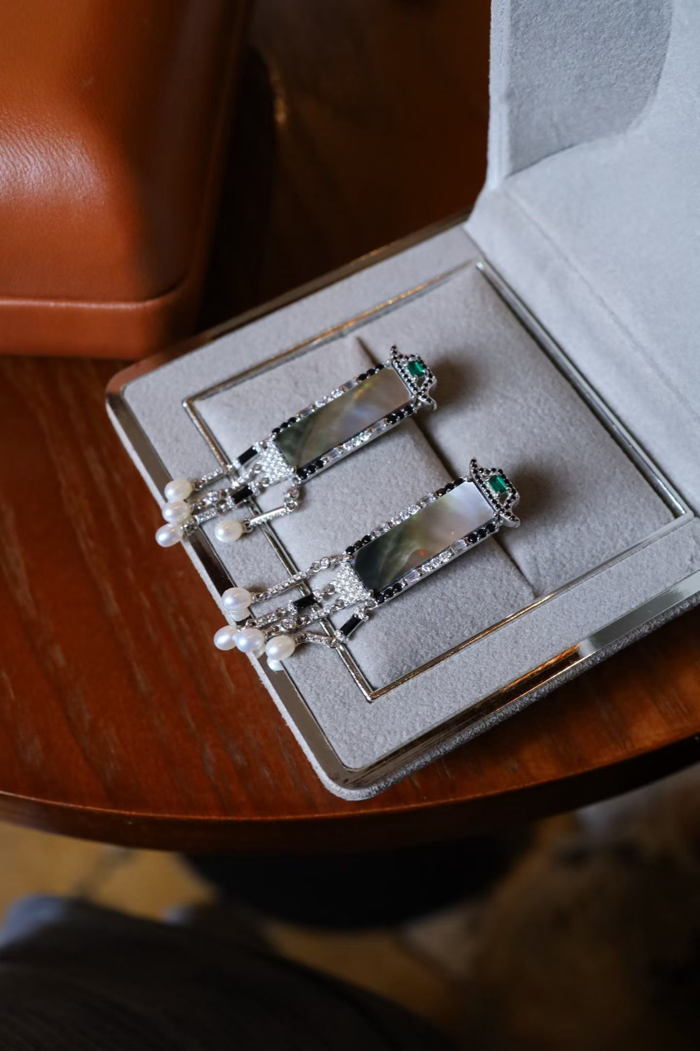 Sterling Silver Natural Black Mother-of-Pearl Earrings - 3