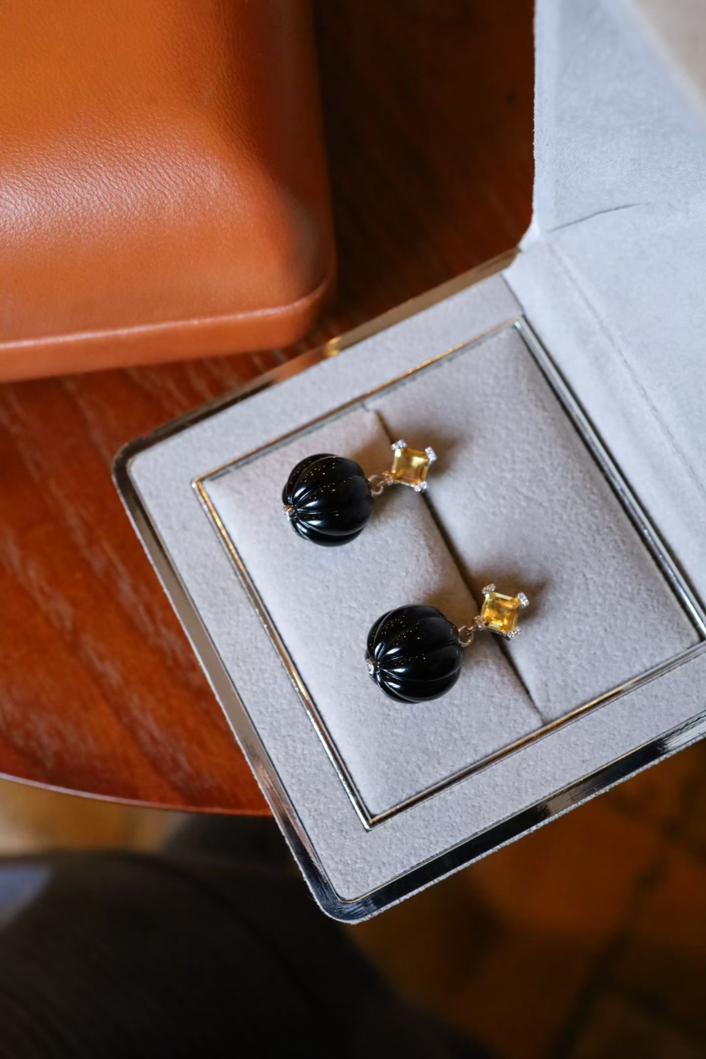 Sterling Silver Black Agate Earrings - 4