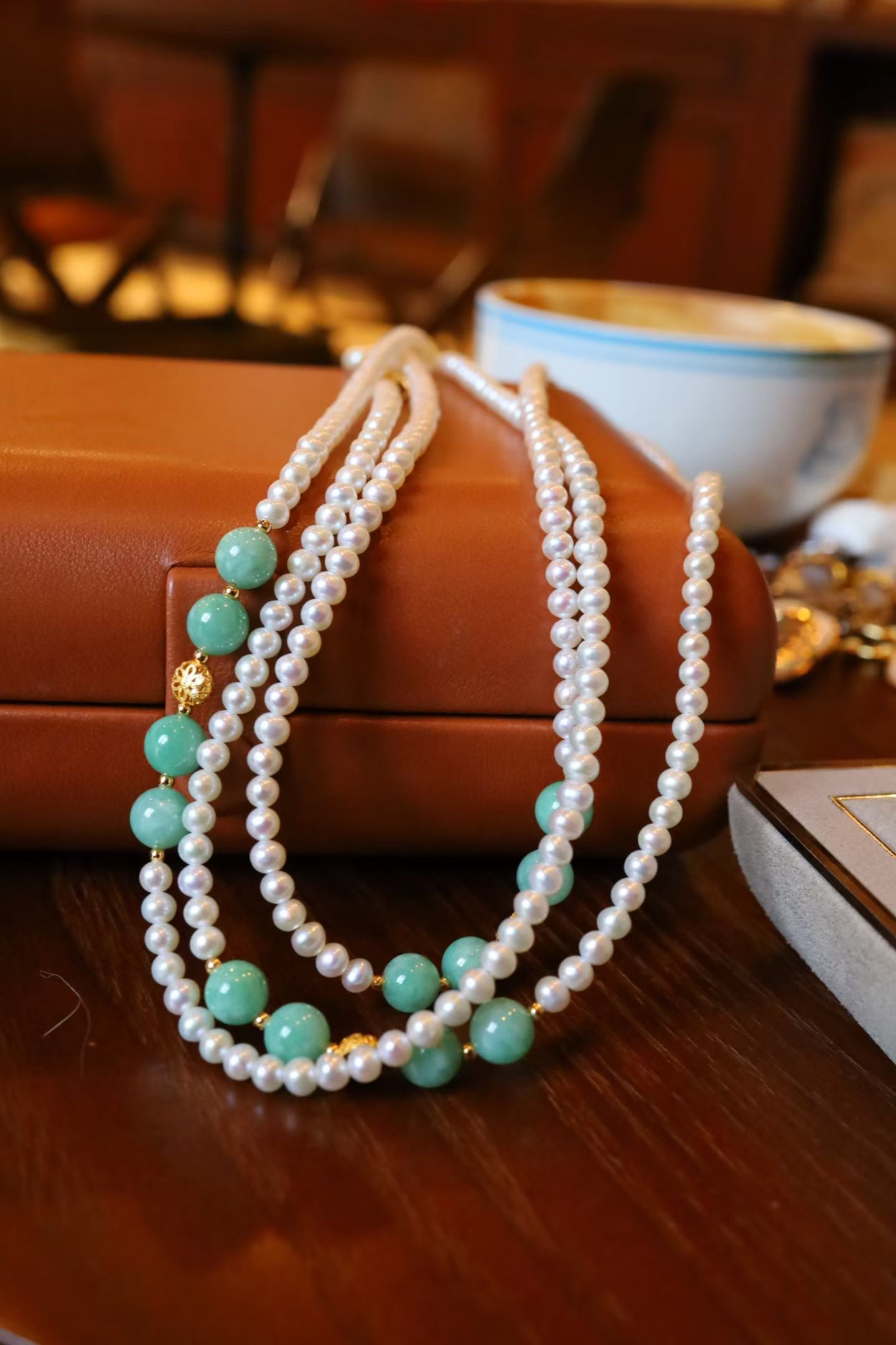 Pearl and Jade Necklace - 5