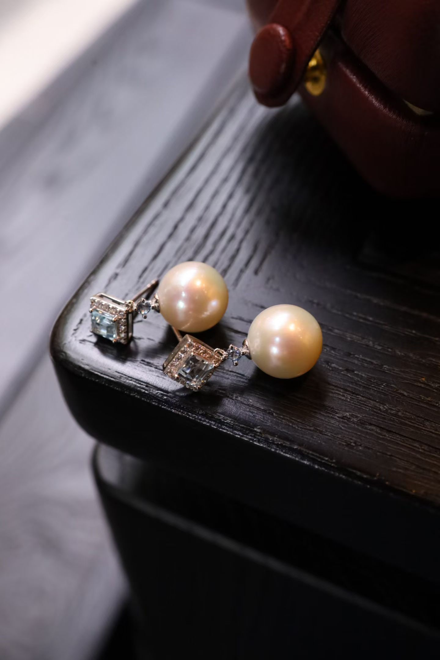 Topaz Pearl Earrings - 4