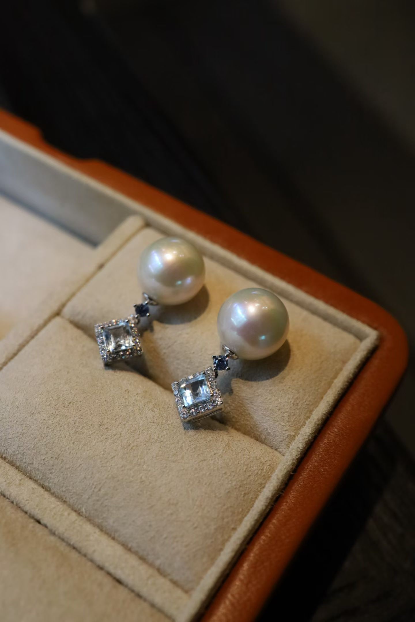 Topaz Pearl Earrings - 7
