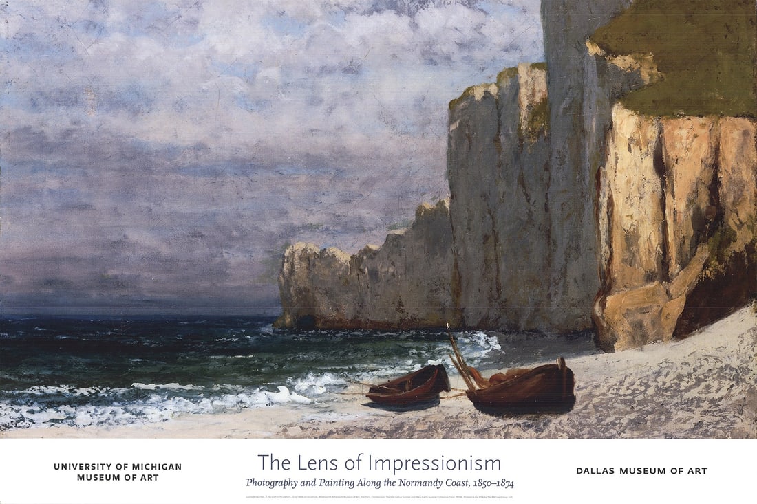 A Bay with Cliffs (Detail): A Bay with Cliffs (Detail) by Gustave Courbet, 1997 Unsigned Offset Lithograph. Paper size is 24 x 36 inches, with an image size of 21 x 36 inches. The Offset Lithograph is from an unknown edition