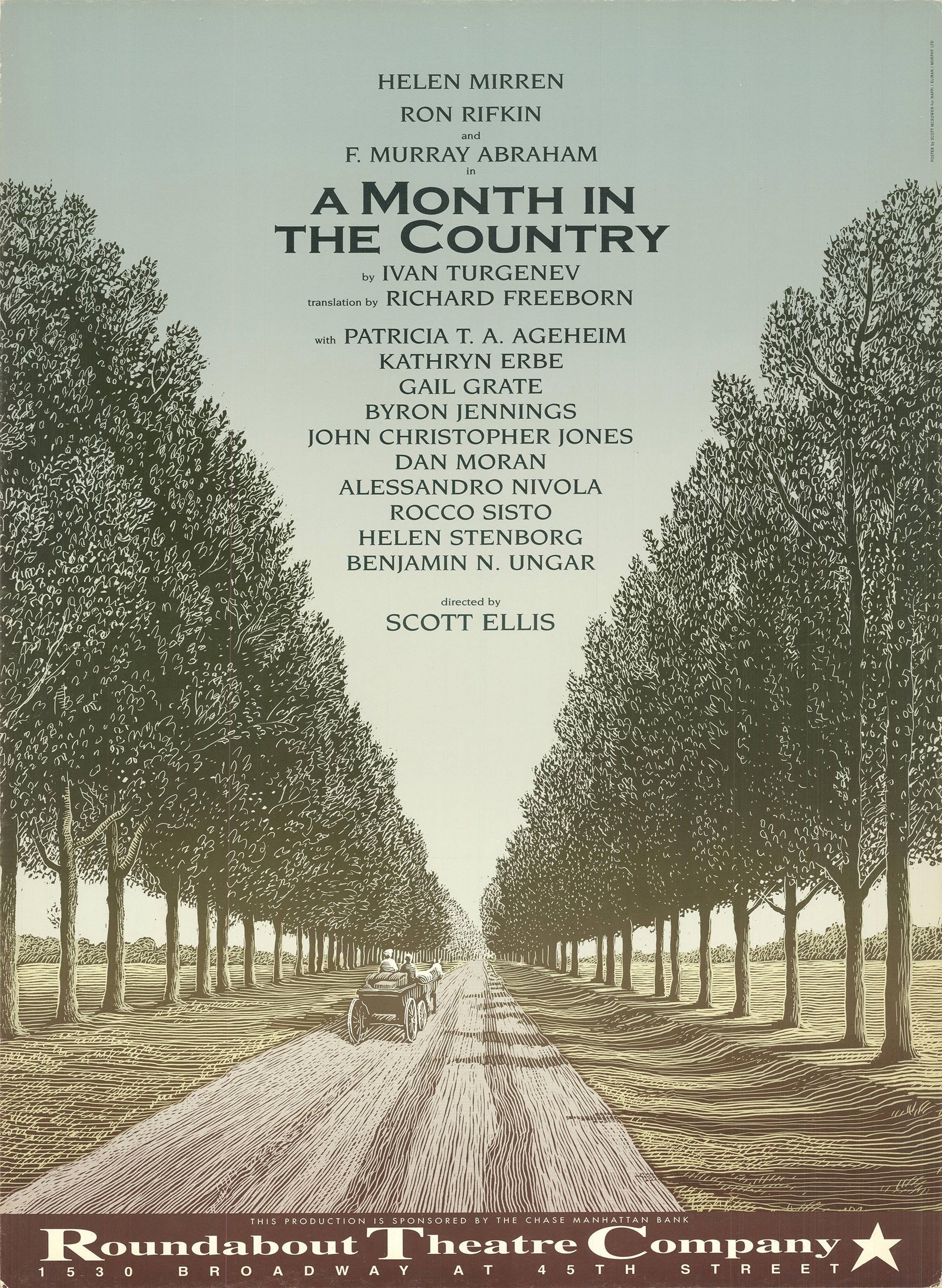 A Month in the Country: A Month in the Country by Scott McKowen, 1995 Unsigned Offset Lithograph. Paper size is 22 x 14 inches, with an image size of 22 x 14 inches. The Offset Lithograph is from an unknown edition size.
