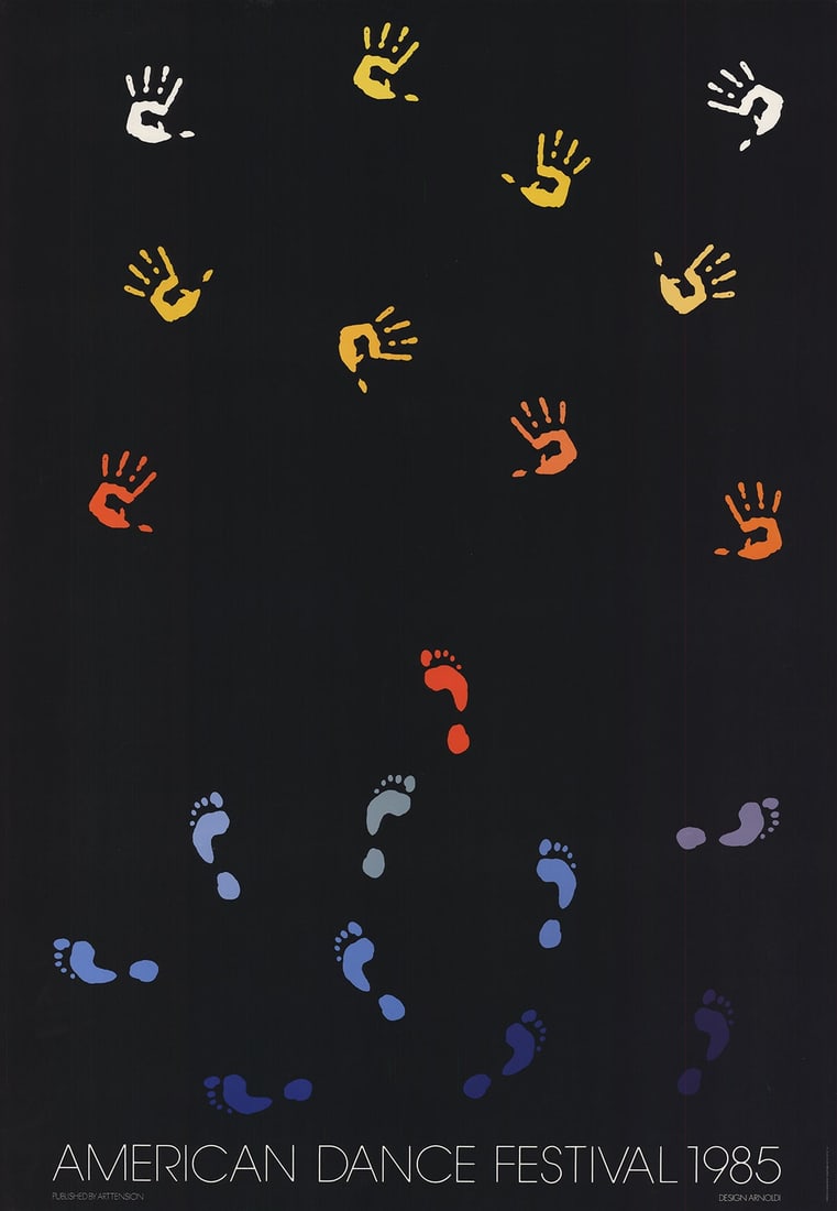 American Dance Festival 1985: American Dance Festival 1985 by Per Arnoldi, 1985 Unsigned Offset Lithograph. Paper size is 39.25 x 27.5 inches, with an image size of 39.25 x 27.5 inches. The Offset Lithograph is from an unknown