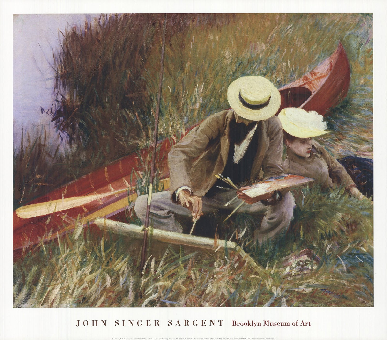 An Out-of-Doors Study: An Out-of-Doors Study by John Singer Sargent, 2001 Unsigned Offset Lithograph. Paper size is 23.25 x 26.25 inches, with an image size of 20 x 24.5 inches. The Offset Lithograph is from an unknown