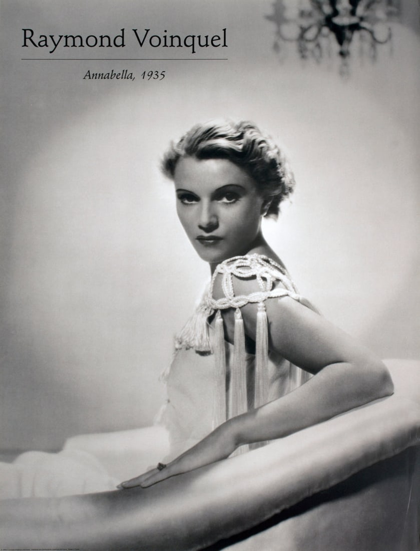 Annabella, 1935: Annabella, 1935 by Raymond Voinquel, 1990 Unsigned Offset Lithograph. Paper size is 31.5 x 23.5 inches, with an image size of 31.5 x 23.5 inches. The Offset Lithograph is from an unknown edition