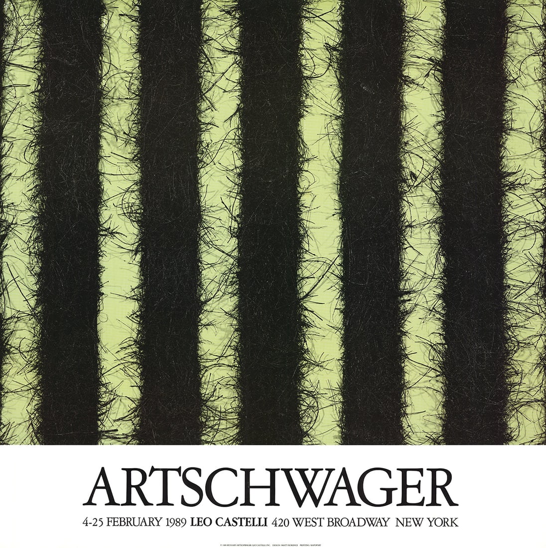 At Castelli's: At Castelli's by Richard Artschwager, 1989 Unsigned Offset Lithograph. Paper size is 26.5 x 26.5 inches, with an image size of 21.25 x 26.25 inches. The Offset Lithograph is from an edition size of