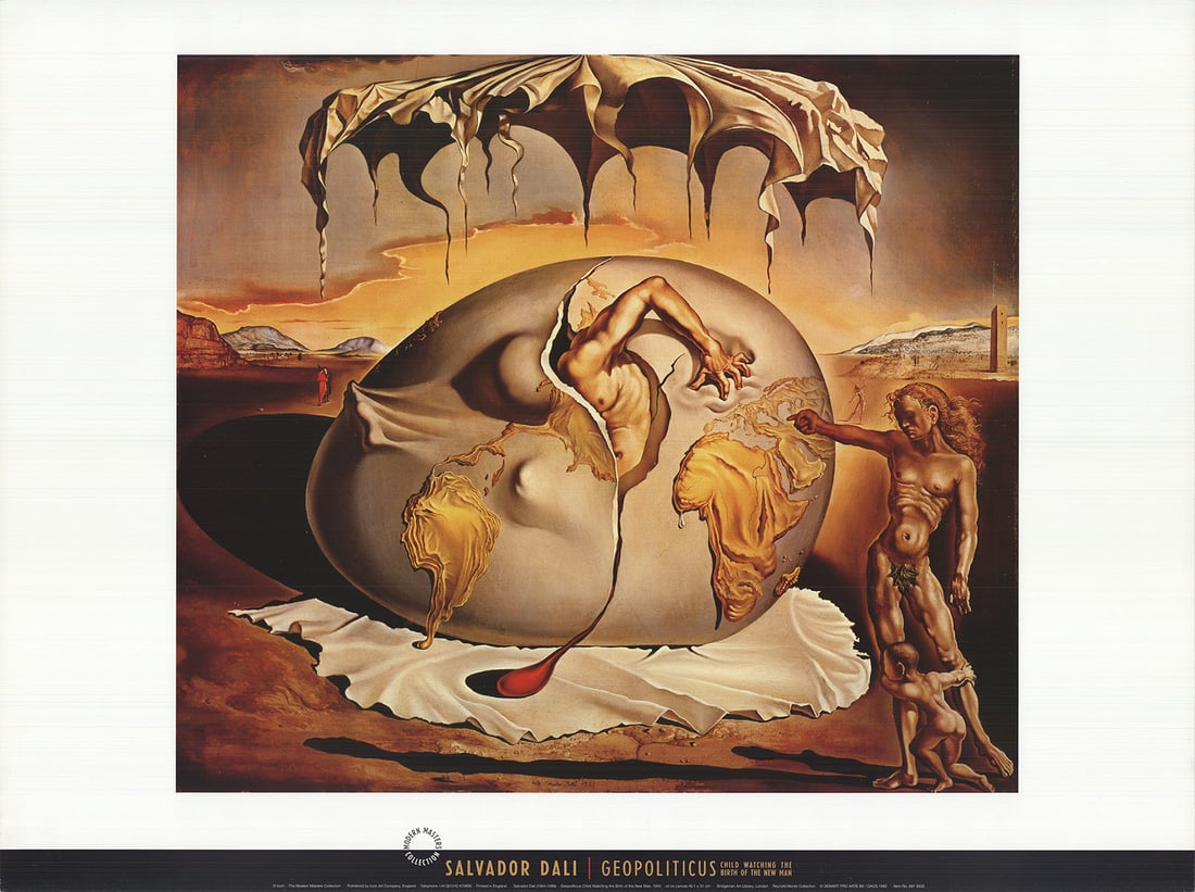 Child Watching the Birth of the New Man: Child Watching the Birth of the New Man by Salvador Dali, 1993 Unsigned Offset Lithograph. Paper size is 23.75 x 31.5 inches, with an image size of 19.5 x 22.35 inches. The Offset Lithograph is from