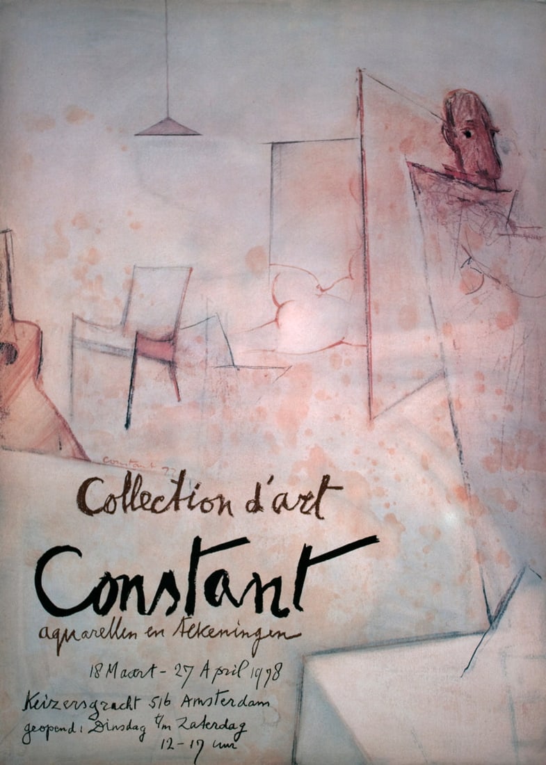 Collection d'art: Collection d'art by Constant, 1978 Unsigned Offset Lithograph. Paper size is 23.5 x 16.75 inches, with an image size of 23.5 x 16.75 inches. The Offset Lithograph is from an unknown edition size. and