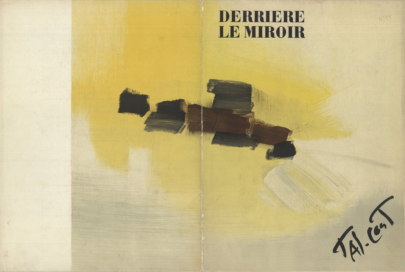 Derriere Le Miroir, no. 114 Cover: Derriere Le Miroir, no. 114 Cover by Pierre Tal-Coat, 1959 Unsigned Lithograph. Paper size is 15 x 22.25 inches, with an image size of 15 x 22.25 inches. The Lithograph is from an unknown edition