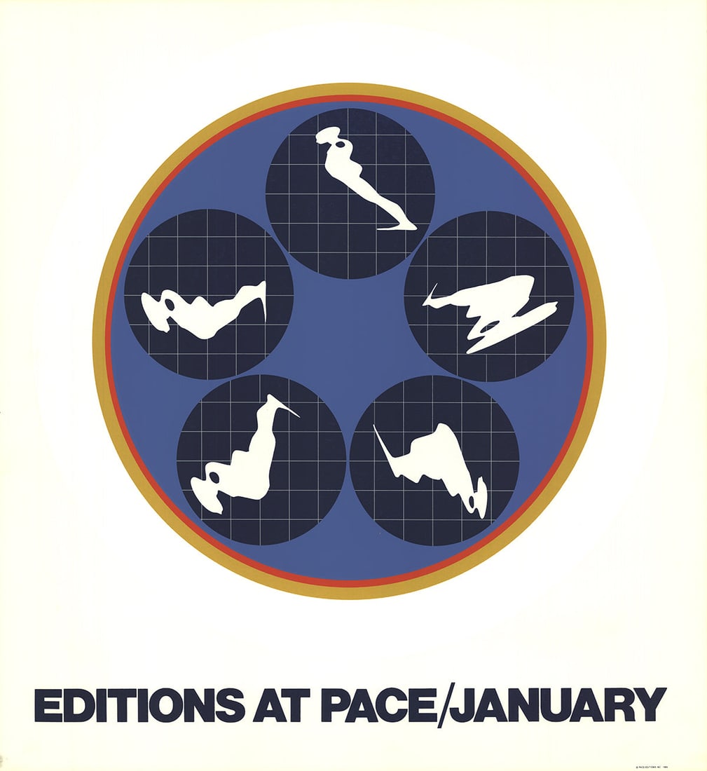 Editions At Pace: Editions At Pace by Ernest Trova, 1969 Unsigned Serigraph. Paper size is 31.5 x 29 inches, with an image size of 21 x 21 inches. The Serigraph is from an edition size of 2000 and is not framed. The