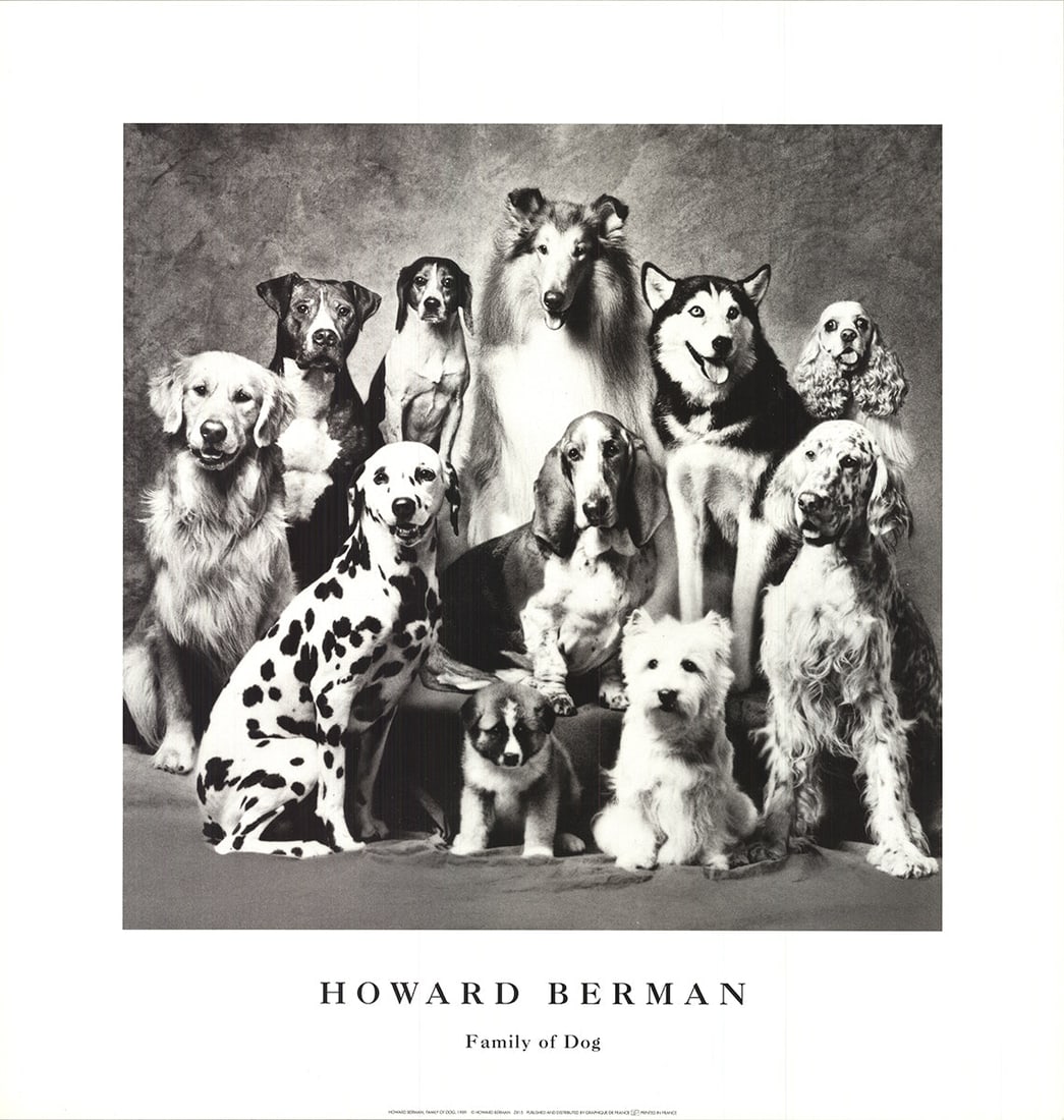Family of Dog: Family of Dog by Howard Bernman, 1989 Unsigned Offset Lithograph. Paper size is 23 x 22 inches, with an image size of 16.75 x 17 inches. The Offset Lithograph is from an unknown edition size. and is
