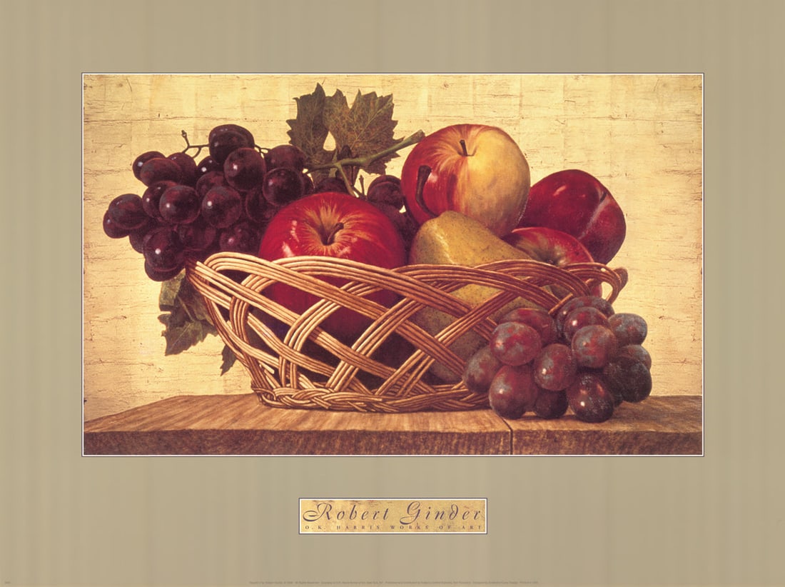 Gift Basket II: Gift Basket II by Robert Ginder, 1999 Unsigned Offset Lithograph. Paper size is 18 x 24 inches, with an image size of 11.75 x 19 inches. The Offset Lithograph is from an unknown edition size. and is