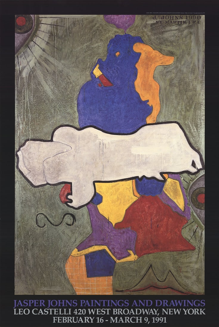 Green Angel: Green Angel by Jasper Johns, 1990 Unsigned Offset Lithograph. Paper size is 39 x 26 inches, with an image size of 33.5 x 22.5 inches. The Offset Lithograph is from an edition size of 1000 and is not