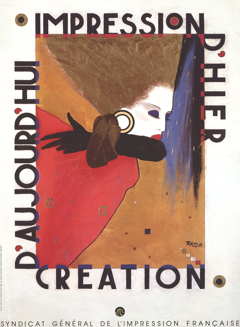 Impression D'Hier: Impression D'Hier by Gerard Razzia, 1987 Unsigned Offset Lithograph. Paper size is 33.25 x 24.25 inches, with an image size of 33.25 x 24.25 inches. The Offset Lithograph is from an edition size of