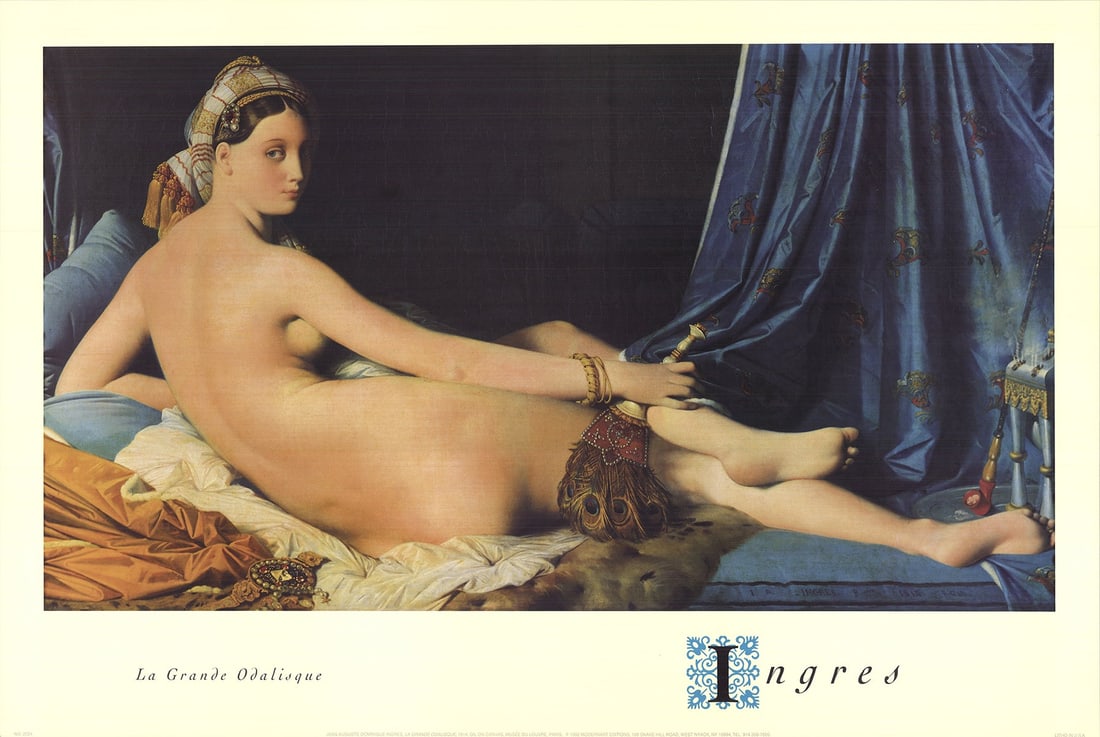 L Grande Odalisque: L Grande Odalisque by Dominique Ingres, 1992 Unsigned Offset Lithograph. Paper size is 23.5 x 35 inches, with an image size of 18 x 32 inches. The Offset Lithograph is from an unknown edition size.