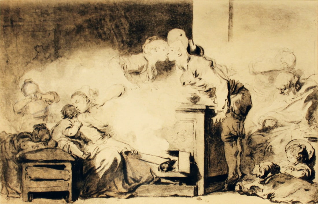 L'Occasion: L'Occasion by Jean-Honore Fragonard, 1930 Unsigned Offset Lithograph. Paper size is 9.75 x 12.5 inches, with an image size of 9.75 x 12.5 inches. The Offset Lithograph is from an edition size of 125