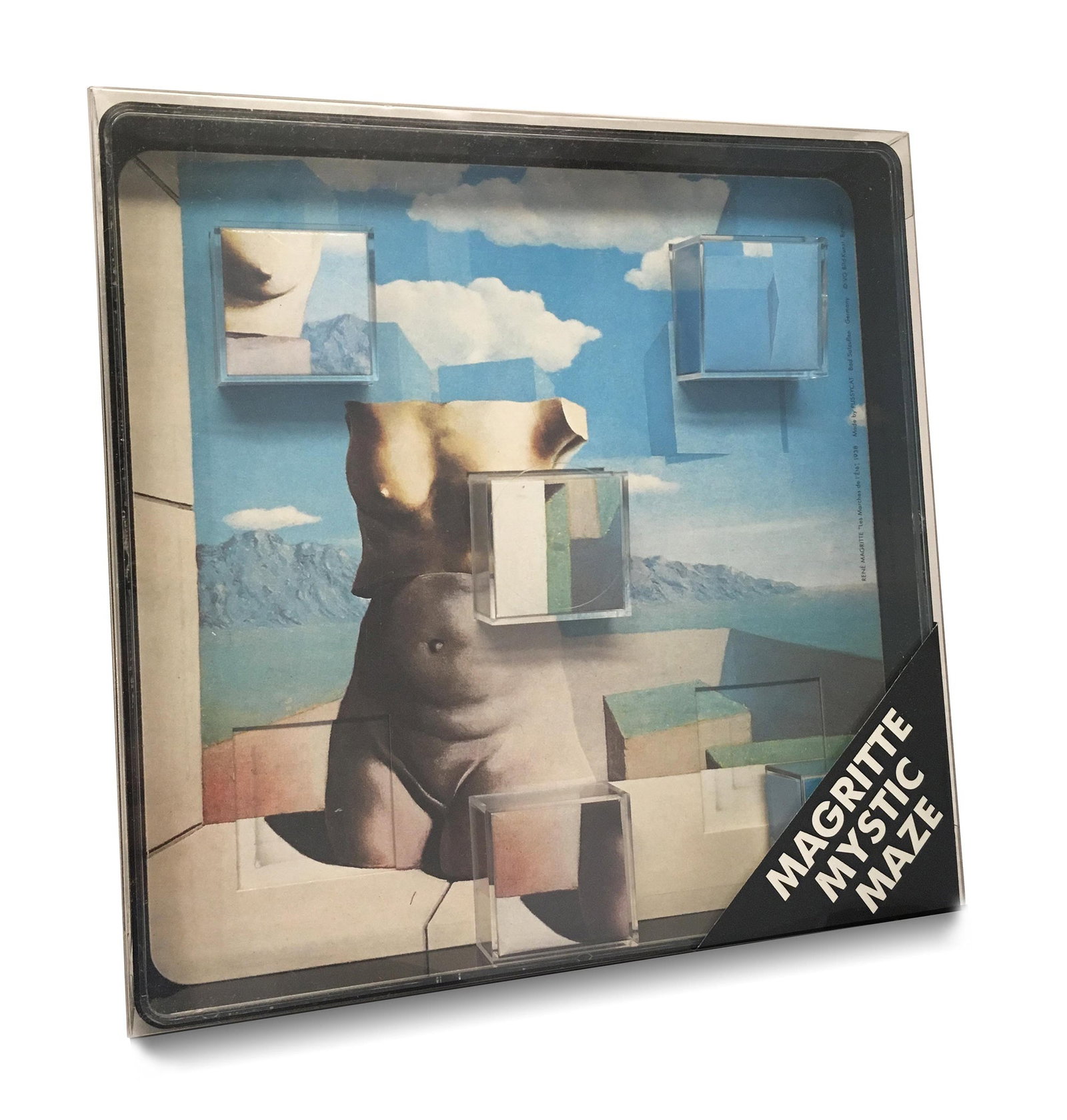 Les Marches de l'Ete: Les Marches de l'Ete by Rene Magritte, Unsigned Maze. Paper size is 8 x 1 x 8 inches, with an image size of . The Maze is from an unknown edition size. and is not framed. The condition was rated A: