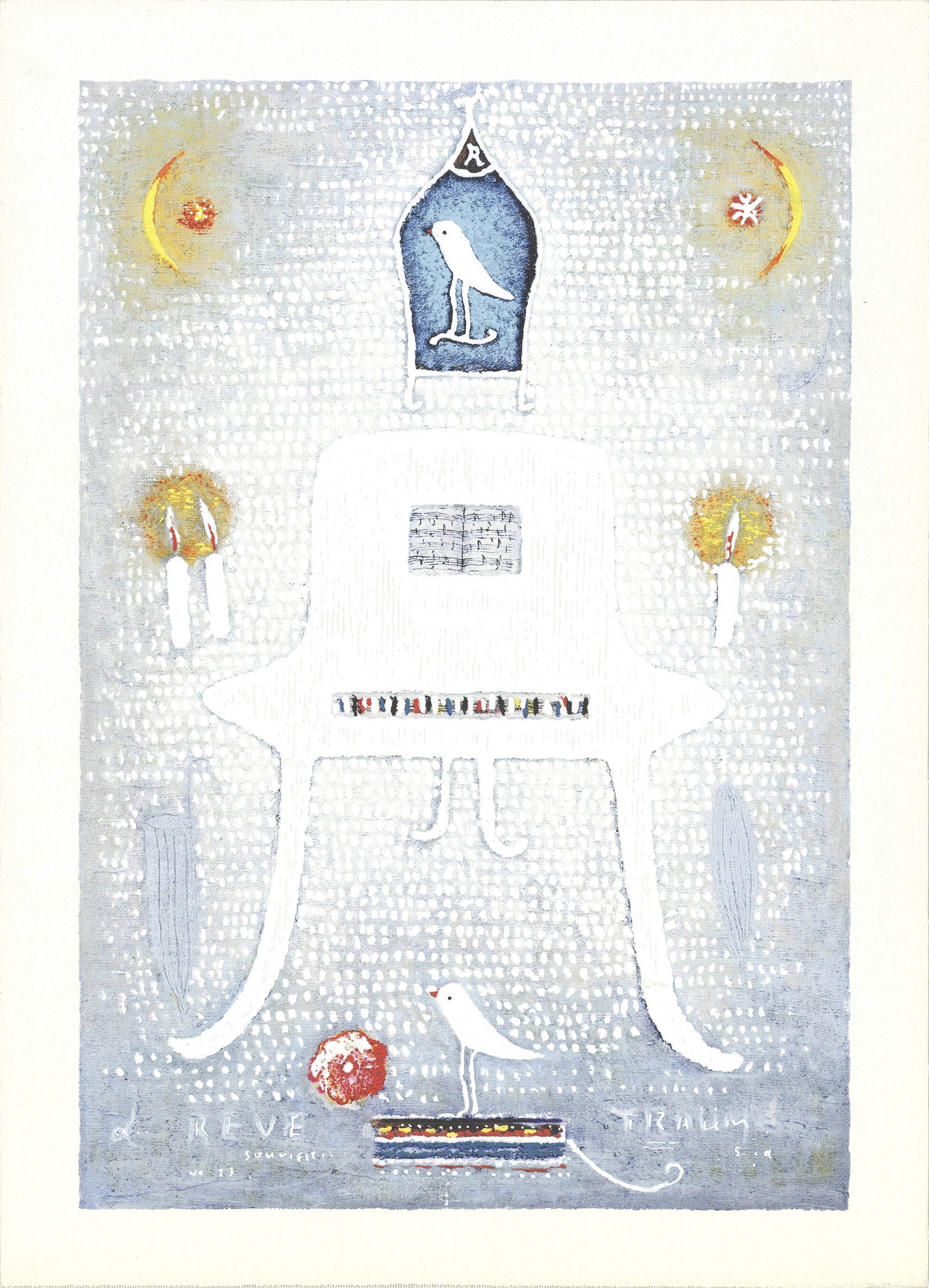 Ma chaise blanche: Ma chaise blanche by Louise Reve, Unsigned Serigraph. Paper size is 19.25 x 13.75 inches, with an image size of 17 x 11.5 inches. The Serigraph is from an unknown edition size. and is not framed. The