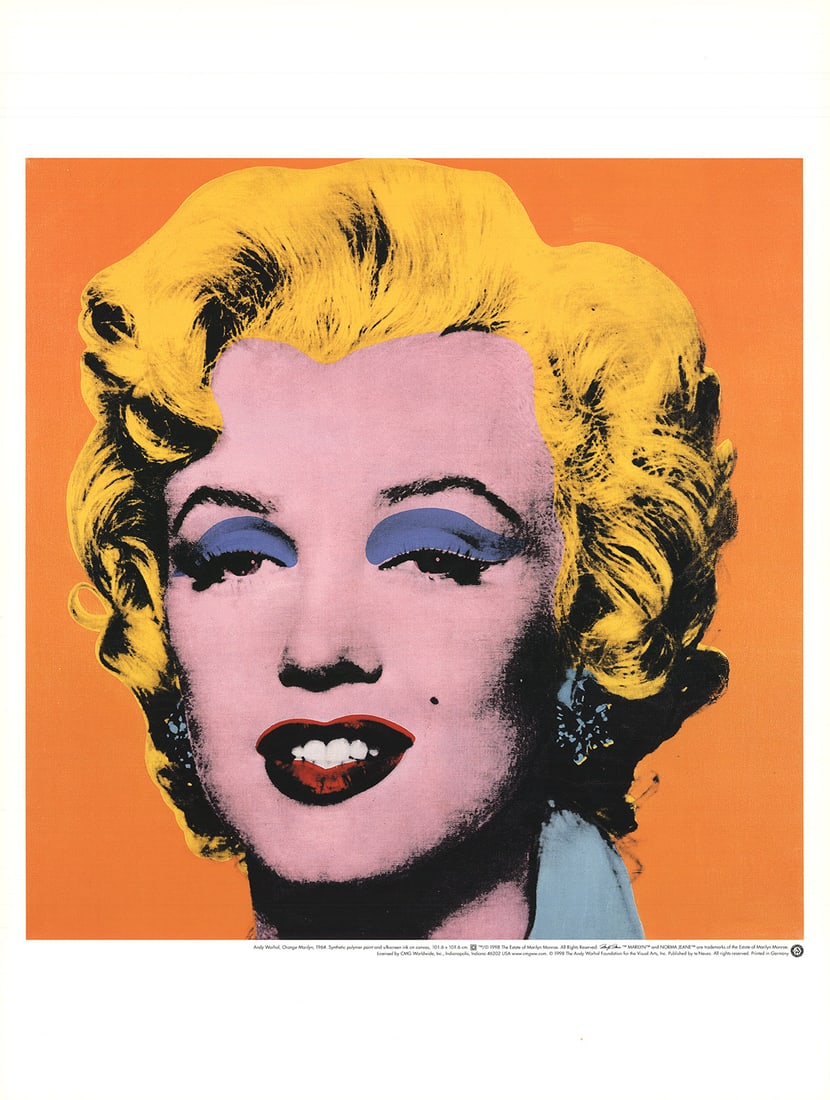 Marilyn, Orange Shot on White Background: Marilyn, Orange Shot on White Background by Andy Warhol, 1998 Unsigned Offset Lithograph. Paper size is 31.5 x 23.5 inches, with an image size of 22.5 x 22 inches. The Offset Lithograph is from an