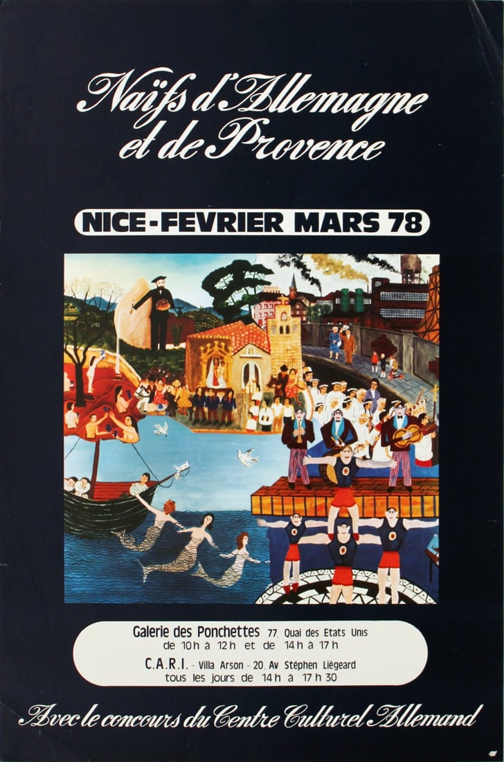 Naifs D'Allemagne et de Provence: Naifs D'Allemagne et de Provence by Artist Unknown, 1979 Unsigned Offset Lithograph. Paper size is 23.5 x 15.75 inches, with an image size of 10.75 x 11.75 inches. The Offset Lithograph is from an