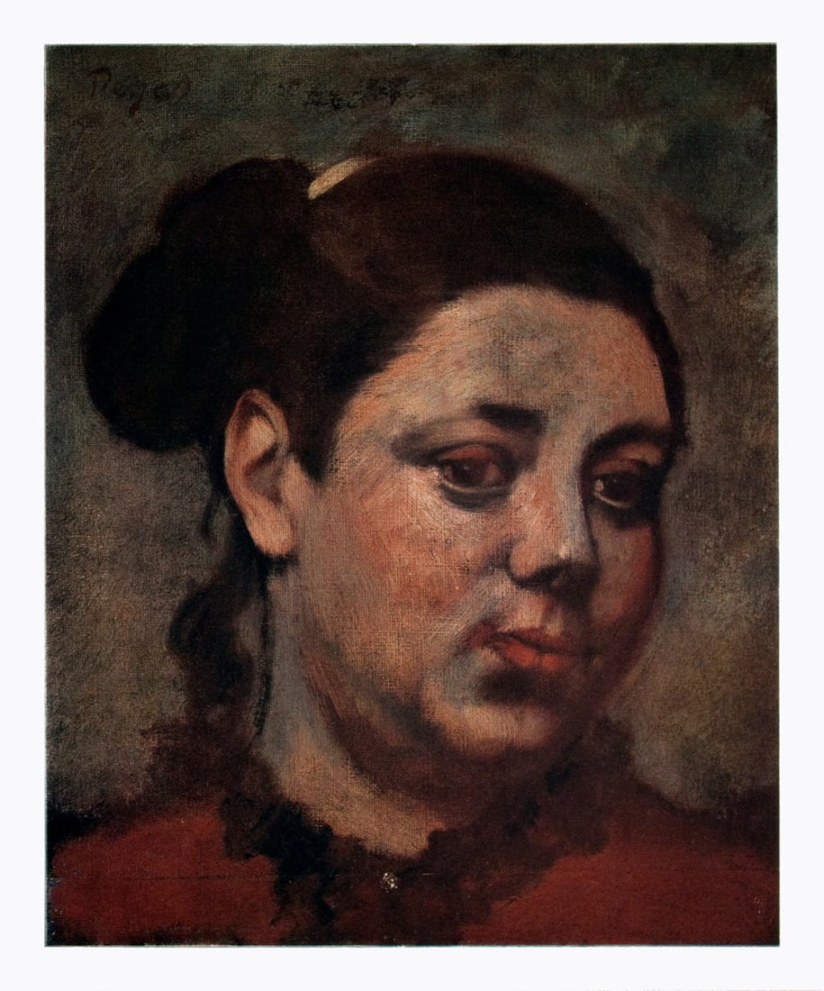 Portrait of a Woman: Portrait of a Woman by Edgar Degas, Unsigned Offset Lithograph. Paper size is 13.5 x 11.25 inches, with an image size of 12.25 x 10 inches. The Offset Lithograph is from an unknown edition size. and