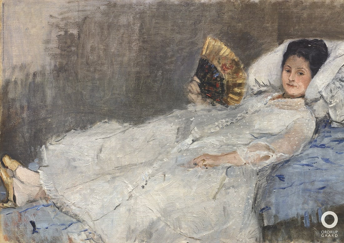 Portrait of Marie Hubbard: Portrait of Marie Hubbard by Berthe Morisot, Unsigned Offset Lithograph. Paper size is 23.5 x 33 inches, with an image size of 23.5 x 33 inches. The Offset Lithograph is from an unknown edition size.