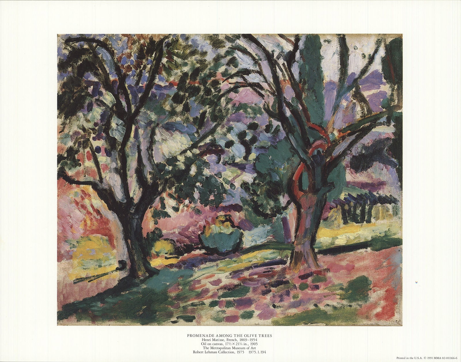 Promenade Among the Olive Trees: Promenade Among the Olive Trees by Henri Matisse, 1991 Unsigned Offset Lithograph. Paper size is 11 x 14 inches, with an image size of 9 x 10.5 inches. The Offset Lithograph is from an unknown