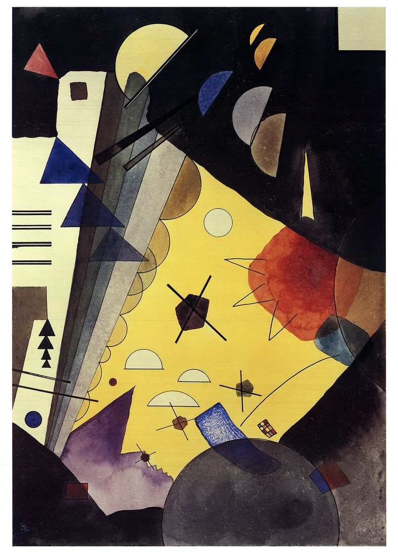 Tension in Height (No text): Tension in Height (No text) by Wassily Kandinsky, 2017 Unsigned Offset Lithograph. Paper size is 37.25 x 26.25 inches, with an image size of 35.5 x 24.5 inches. The Offset Lithograph is from an