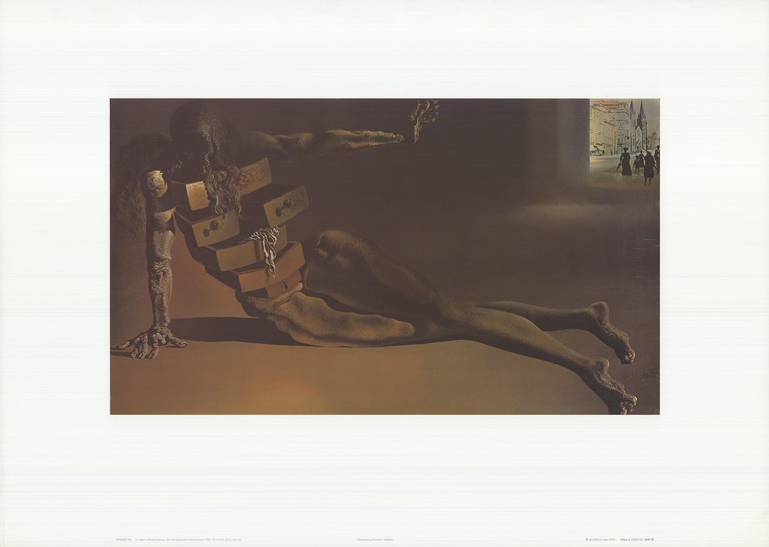 The Anthropomorphic Cabinet: The Anthropomorphic Cabinet by Salvador Dali, 2002 Unsigned Offset Lithograph. Paper size is 19.75 x 27.5 inches, with an image size of 11.5 x 19.75 inches. The Offset Lithograph is from an unknown