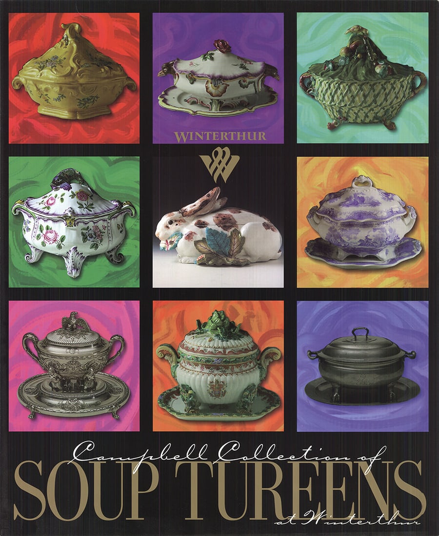 The Campbell Collection of Soup Tureens at Winterthur: The Campbell Collection of Soup Tureens at Winterthur by Artist Unknown, Unsigned Offset Lithograph. Paper size is 22 x 18 inches, with an image size of 17.25 x 17.25 inches. The Offset Lithograph is