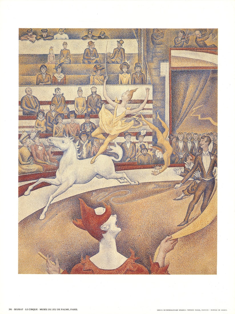 The Circus: The Circus by Georges Seurat, 1973 Unsigned Offset Lithograph. Paper size is 12.5 x 9.5 inches, with an image size of 9.75 x 8 inches. The Offset Lithograph is from an unknown edition size. and is