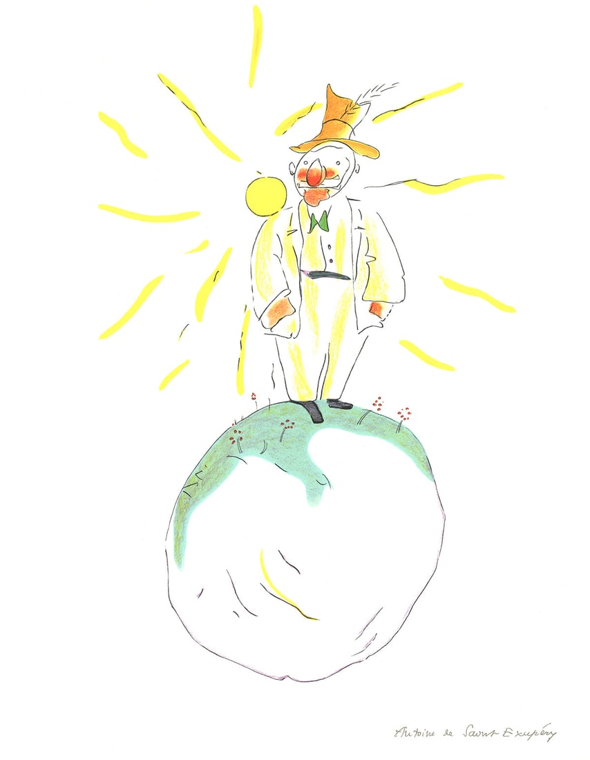 The Conceited Man (md): The Conceited Man (md) by Antoine de Saint Exupery, 2008 Unsigned Lithograph. Paper size is 15.5 x 12.25 inches, with an image size of 15.5 x 12.25 inches. The Lithograph is from an edition size of