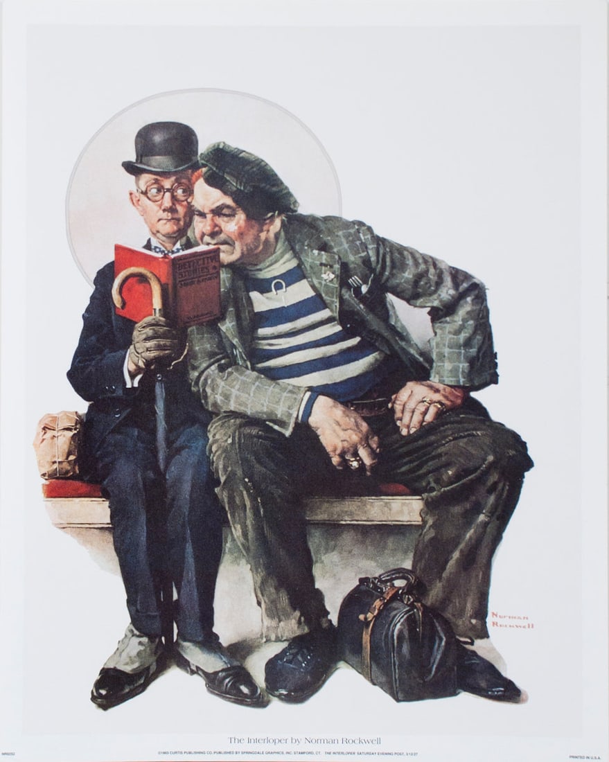 The Interloper: The Interloper by Norman Rockwell, 1993 Unsigned Offset Lithograph. Paper size is 15 x 12 inches, with an image size of 14 x 11 inches. The Offset Lithograph is from an unknown edition size. and is