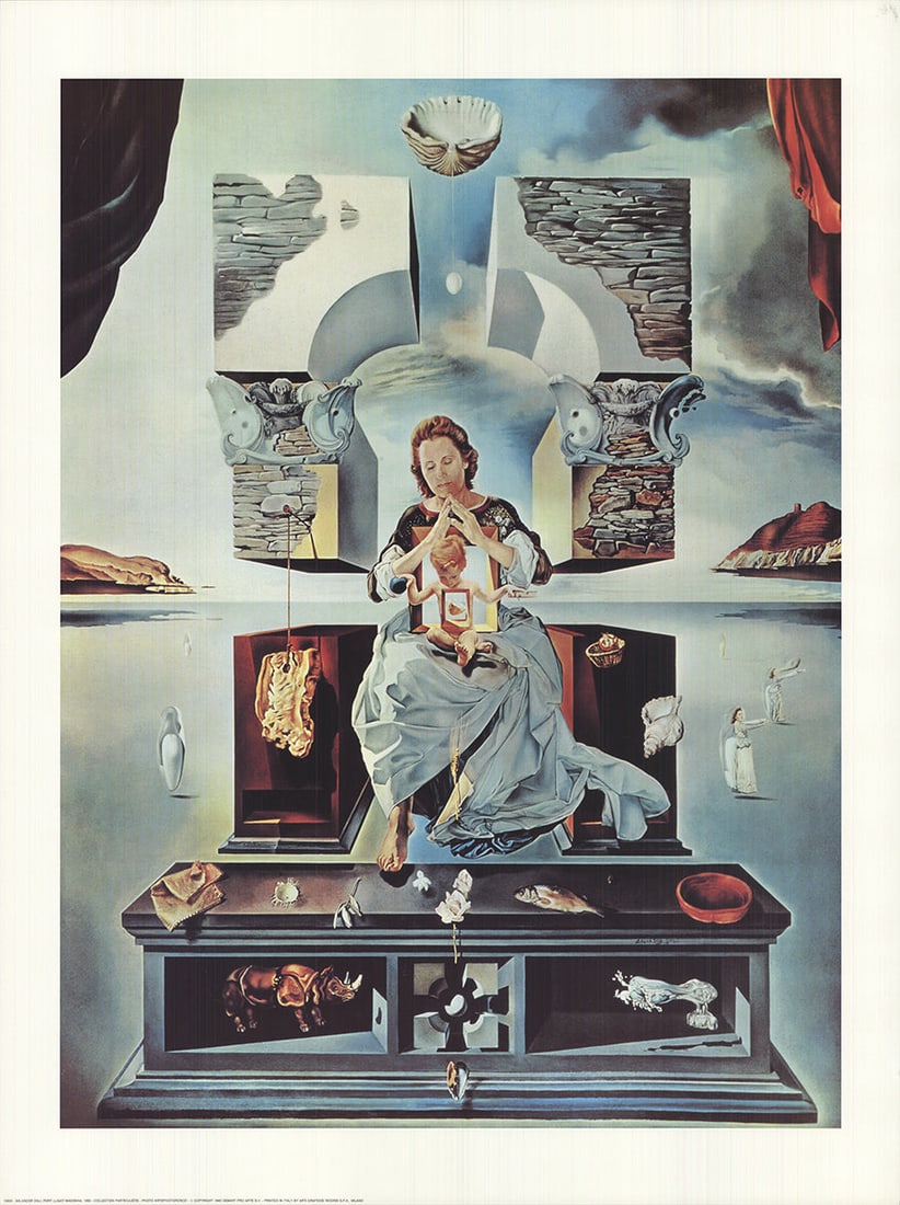 The Madonna of Port Lligat: The Madonna of Port Lligat by Salvador Dali, 1993 Unsigned Offset Lithograph. Paper size is 31.5 x 23.5 inches, with an image size of 27.5 x 20.5 inches. The Offset Lithograph is from an unknown